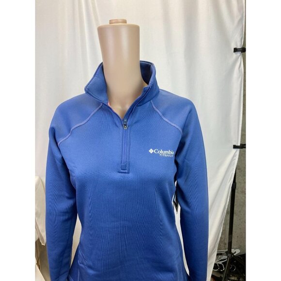 Columbia Women's Northern Ground Size X-Small Blue Half Zip Fleece Jacket NEW - Picture 12 of 13